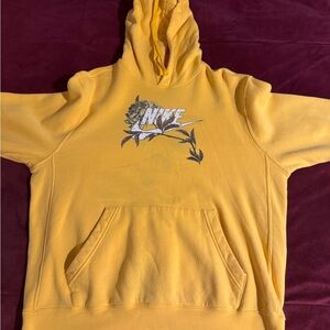 Nike Yellow Hoodie with Floral Design